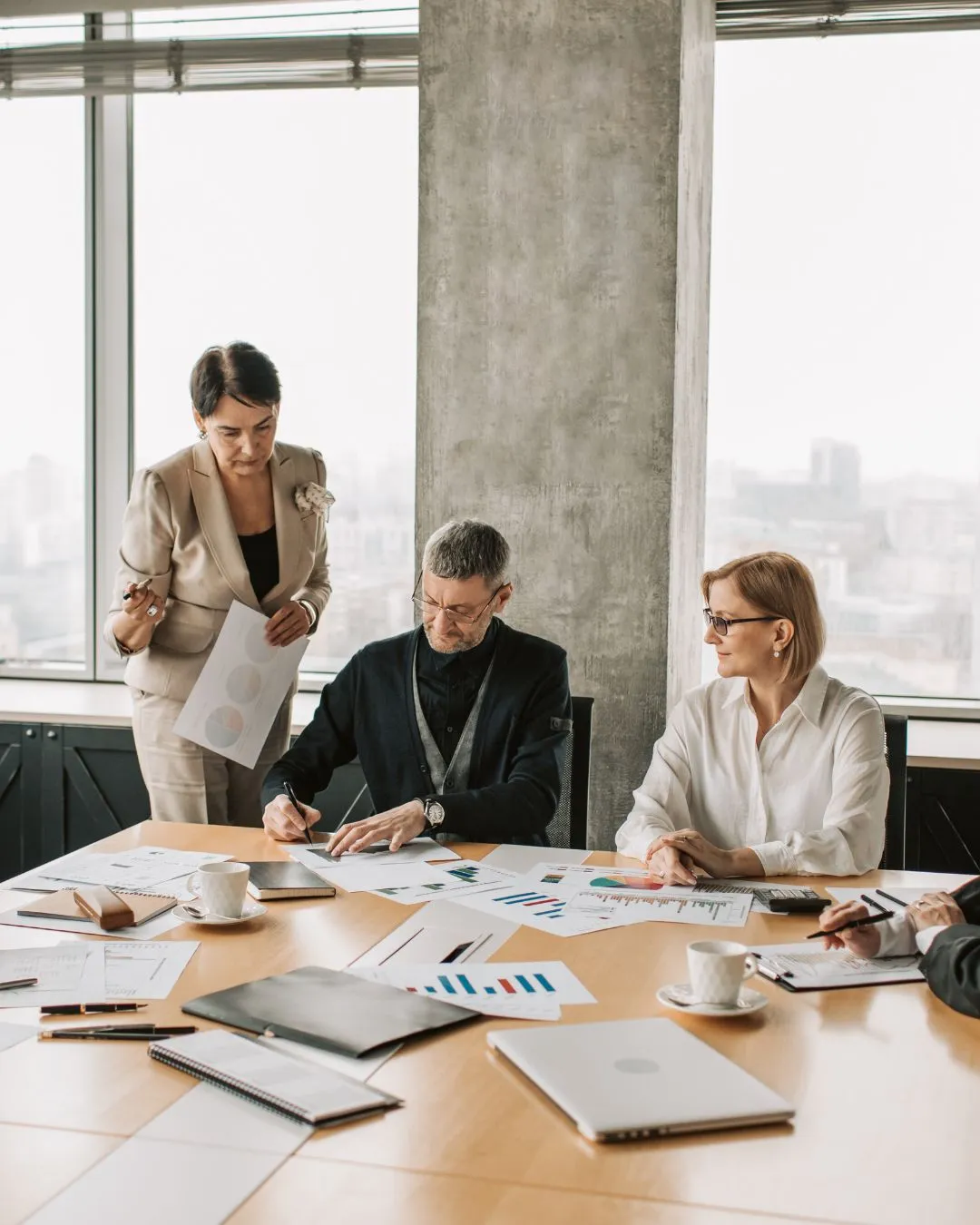 Corporate advisors reviewing UAE business structure